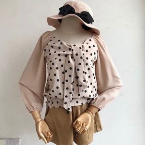 Dotted Panel Chiffon Blouse